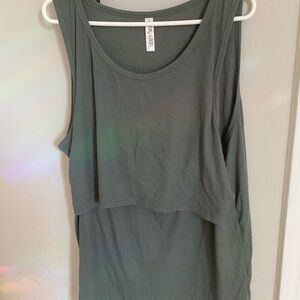 Latched Mama Olive Green Nursing Tank Top